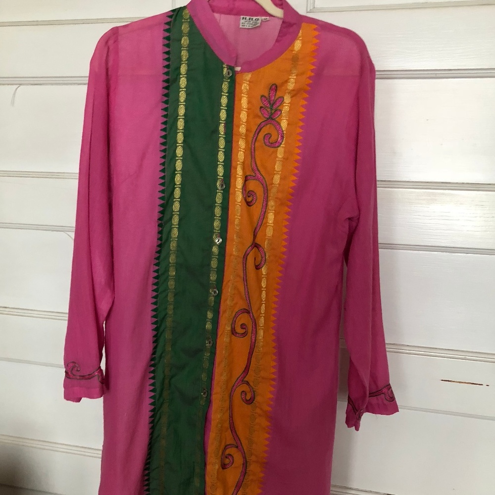 H.H.G. COLORFUL 100% COTTON DRESS, COVER UP M NWOT
